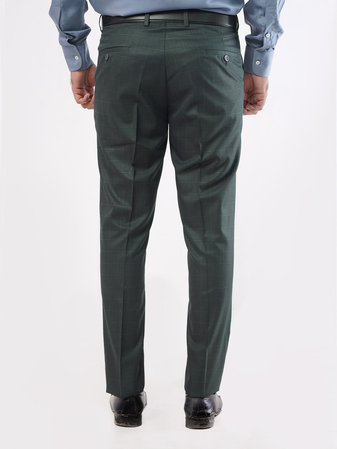 Dark Green Self Check Executive Formal Dress Trouser (FDT-044)