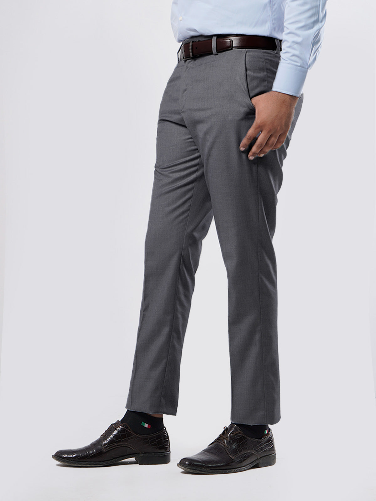 Dark Grey Self Executive Formal Dress Trouser (FDT-047)