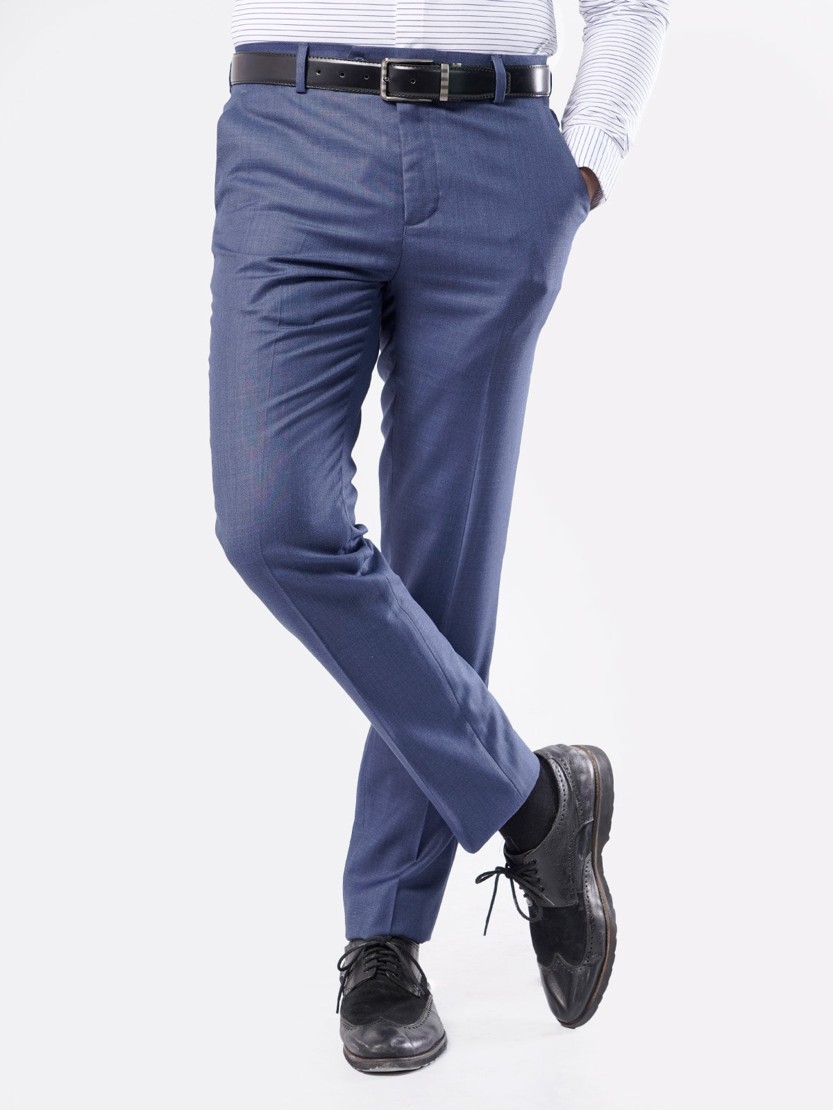Blue Self Executive Formal Dress Trouser (FDT-048)