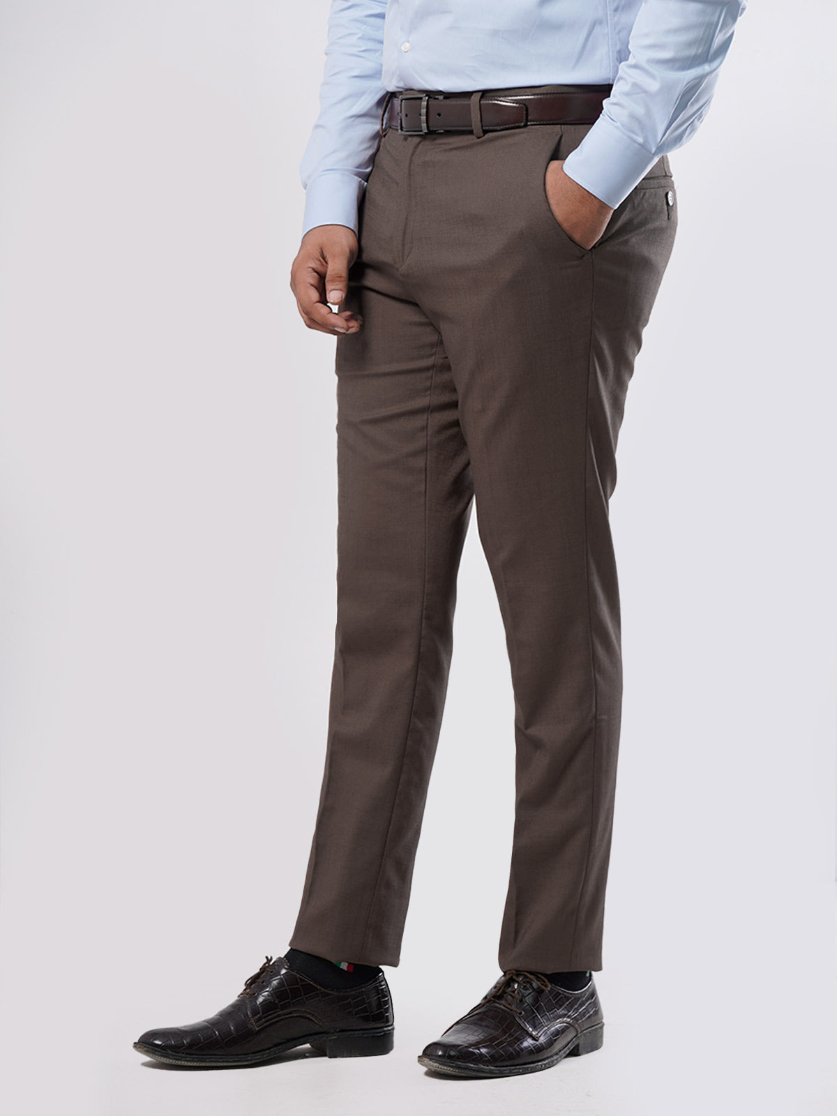 Regular Fit Charcoal Stretch Formal Trouser | Jacamo