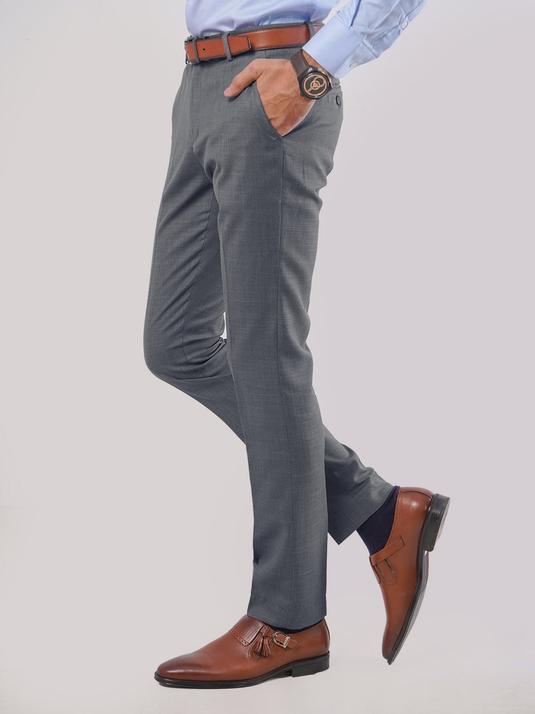 Grey Self Executive Formal Dress Trouser (FDT-051)