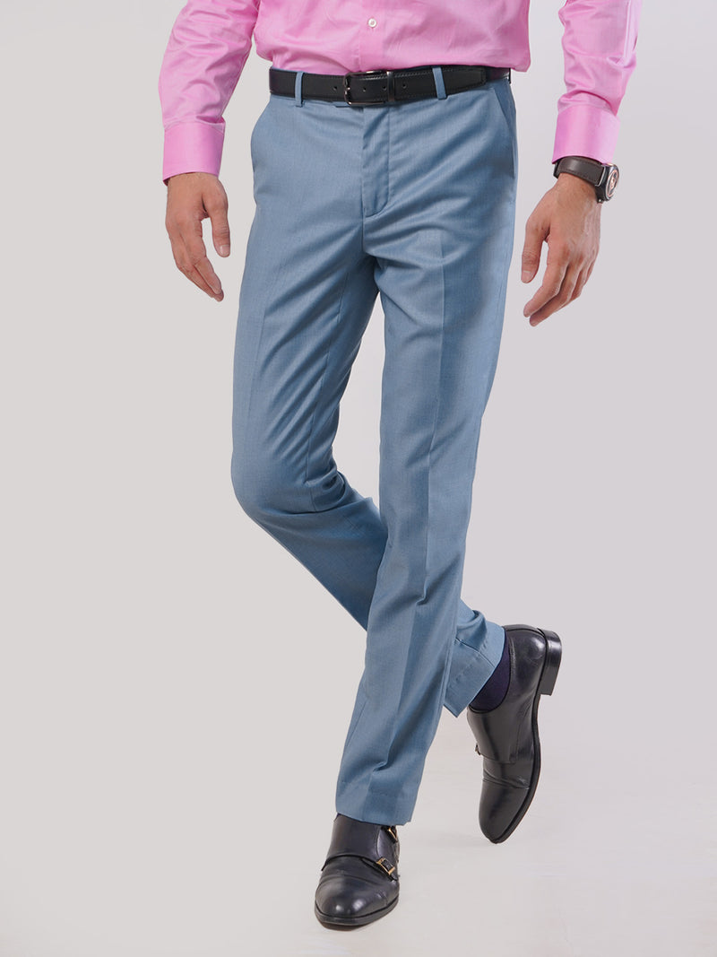 Light Blue Self Formal Dress Trouser (FDT-053)