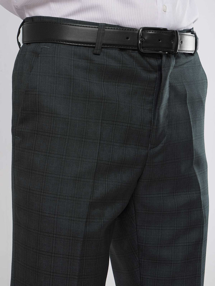 Dark Green Self Check Executive Formal Dress Trouser (FDT-059)