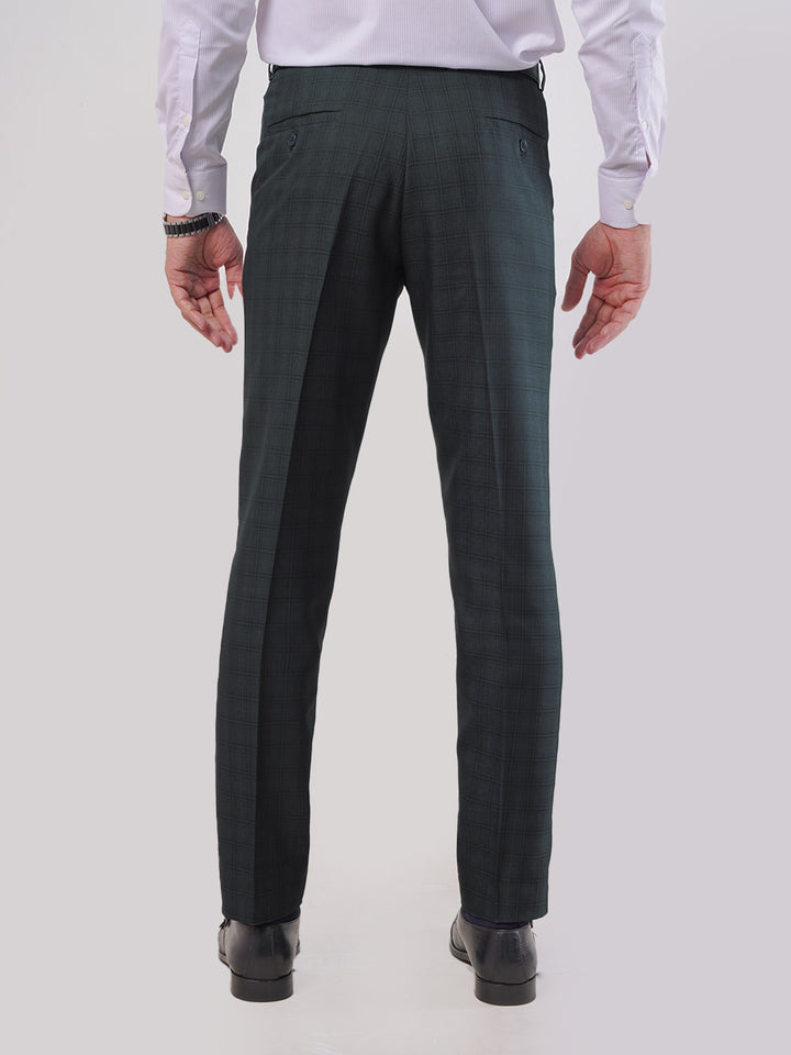 Dark Green Self Check Executive Formal Dress Trouser (FDT-059)