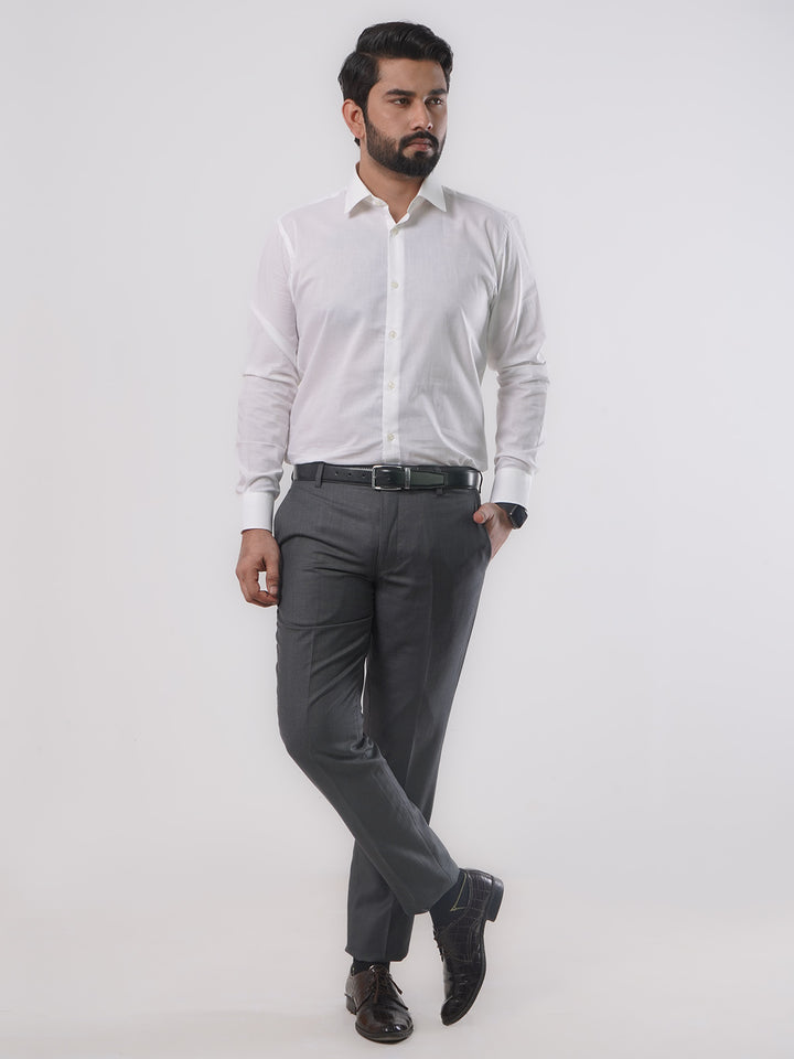 Dark Grey Self Formal Dress Trouser (FDT-086)