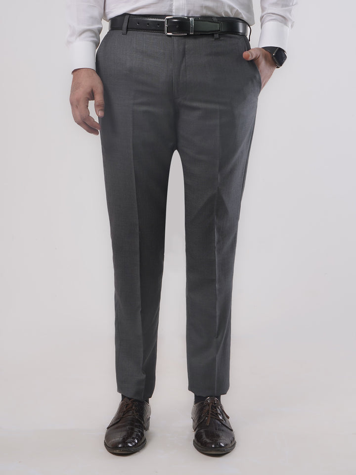 Dark Grey Self Formal Dress Trouser (FDT-086)