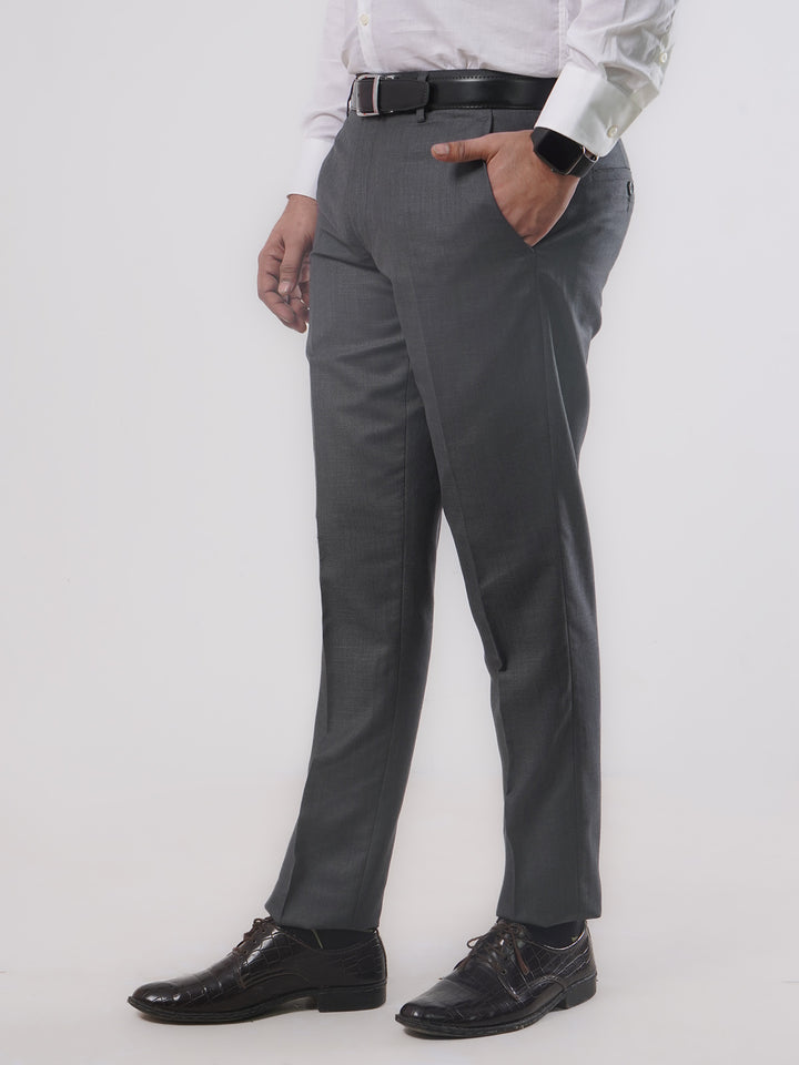 Dark Grey Self Formal Dress Trouser (FDT-086)