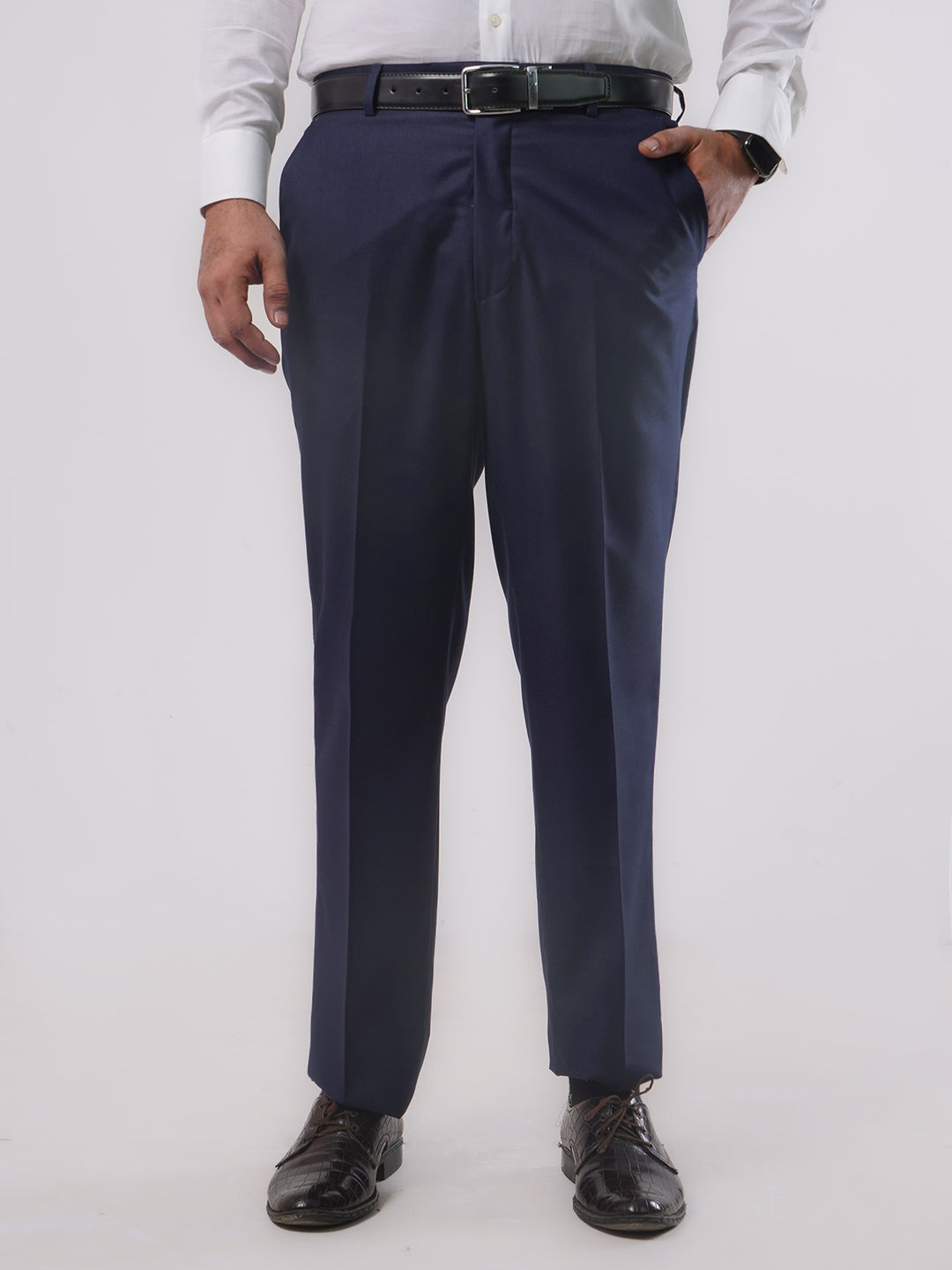 Dark Blue Plain Formal Regular Fit Dress Trouser (FDT-087)