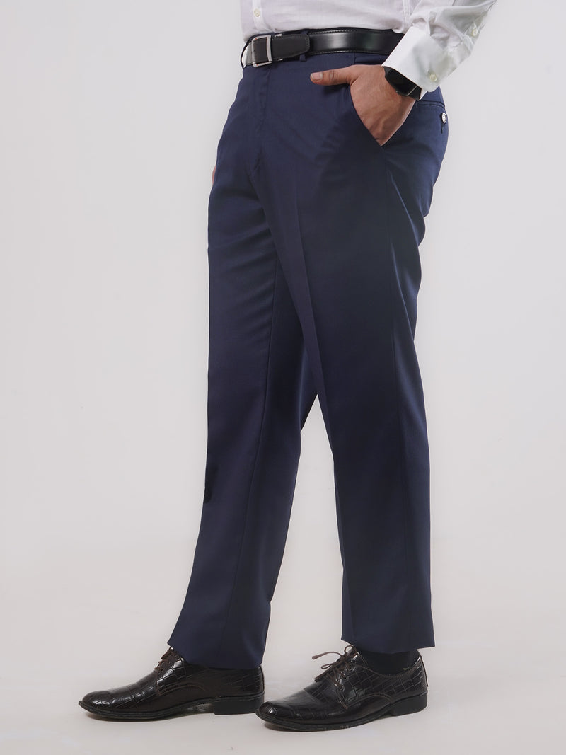 Dark Blue Plain Formal Regular Fit Dress Trouser (FDT-087)