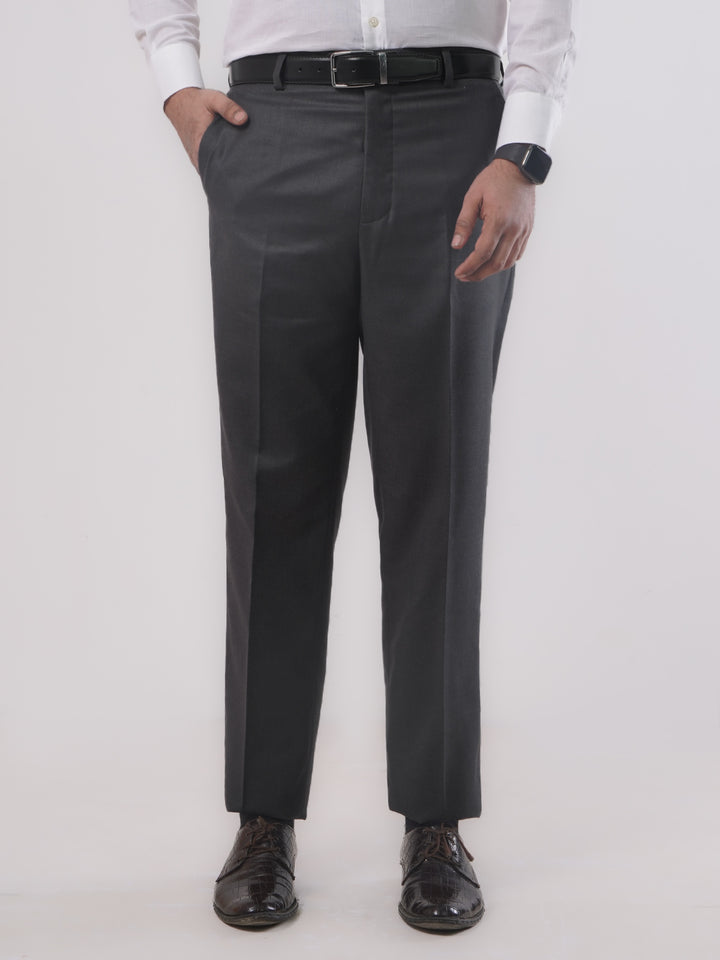 Dark Grey Self Formal Dress Trouser (FDT-092)