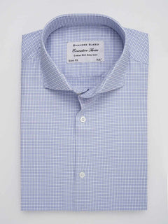 Blue Self Checkered, Executive Series, Cutaway Collar Men’s Formal Shirt (FS-112)