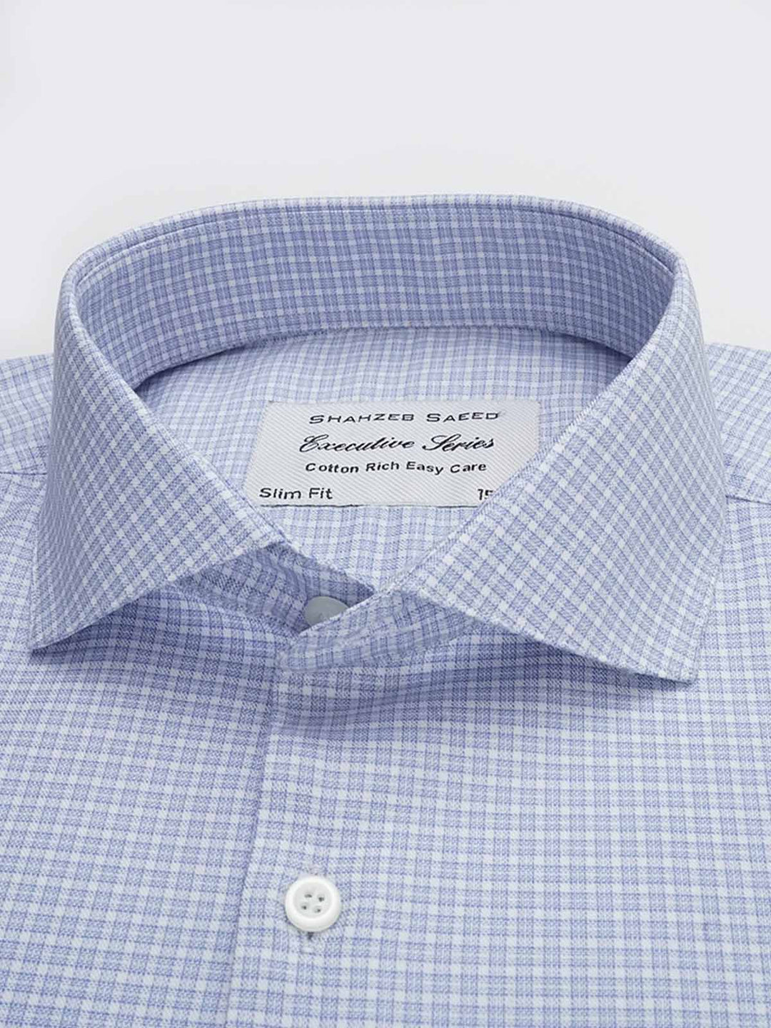 Blue Self Checkered, Executive Series, Cutaway Collar Men’s Formal Shirt (FS-112)