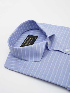 Blue & White Striped, Elite Edition, Cutaway Collar Men’s Formal Shirt (FS-031)