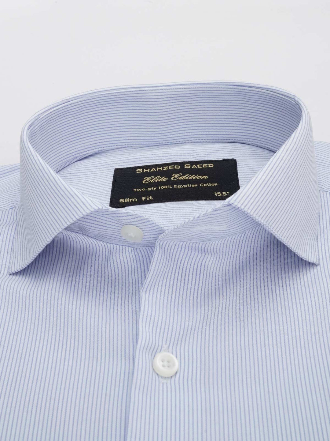 Light Blue Striped, Elite Edition, Cutaway Collar Men’s Formal Shirt (FS-032)