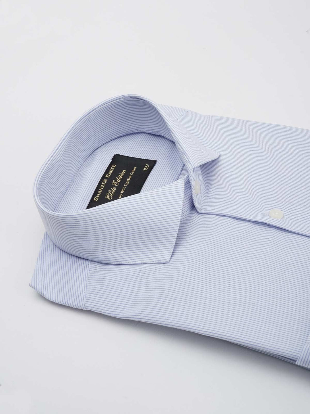 Light Blue Striped, Elite Edition, Cutaway Collar Men’s Formal Shirt (FS-032)