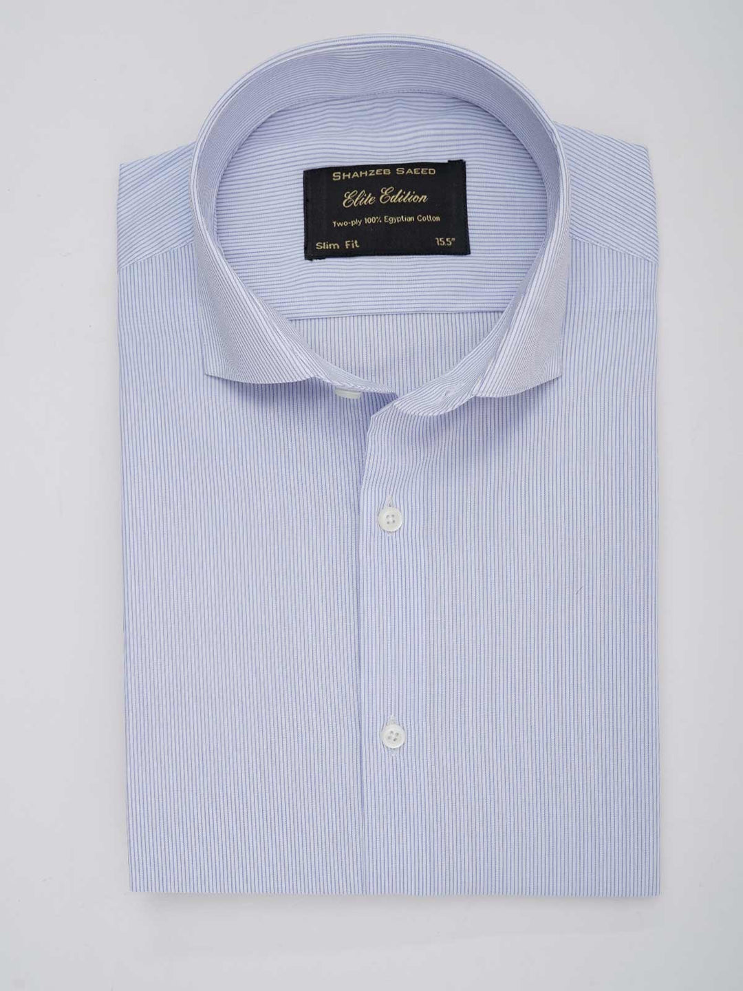 Light Blue Striped, Elite Edition, Cutaway Collar Men’s Formal Shirt (FS-032)