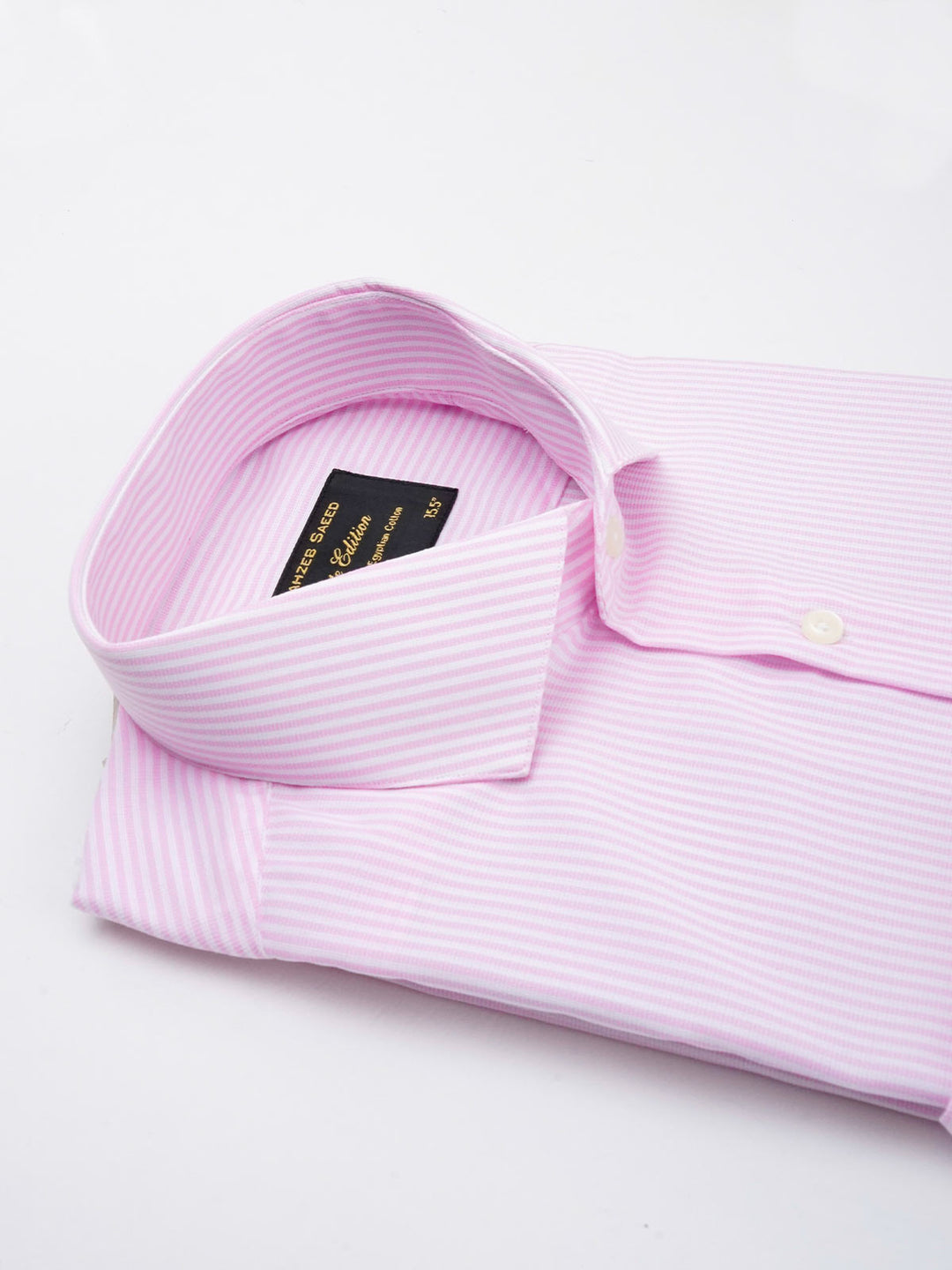 Pink & White Striped, Elite Edition, Cutaway Collar Men’s Formal Shirt (FS-033)