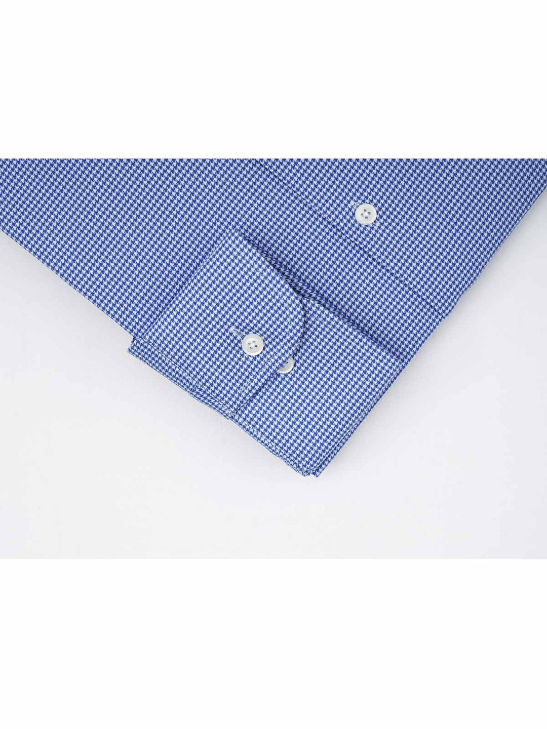 Blue Micro Checkered, Elite Edition, Cutaway Collar Men’s Formal Shirt (FS-034)