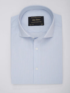 Blue & White Striped, Elite Edition, Cutaway Collar Men’s Formal Shirt (FS-035)