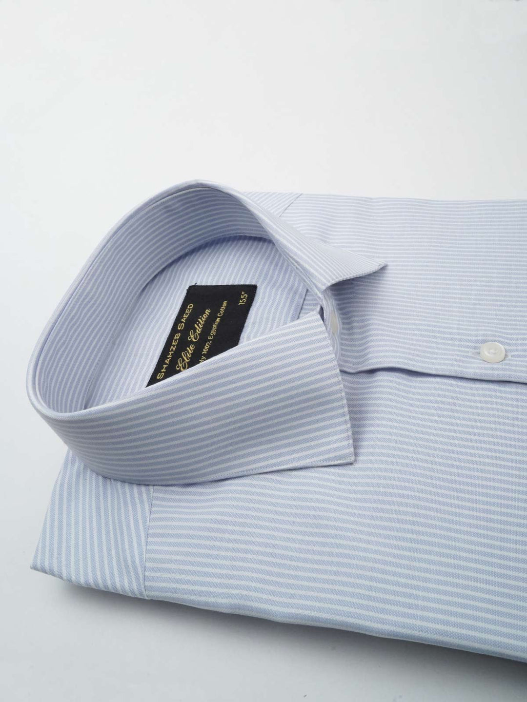 Blue & White Striped, Elite Edition, French Collar Men’s Formal Shirt (FS-079)