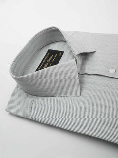 Light Grey & Black Striped, Elite Edition, French Collar Men’s Formal Shirt (FS-082)