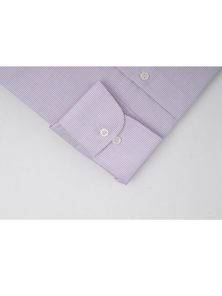 Light Purple & White Striped, Elite Edition, French Collar Men’s Formal Shirt (FS-088)