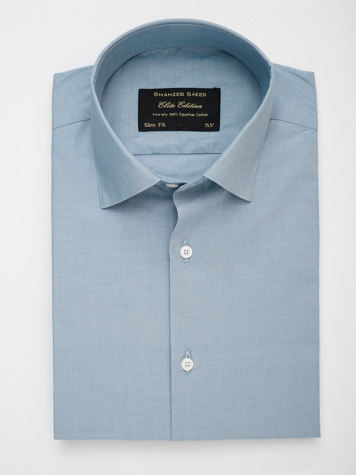 Light Blue Self, Elite Edition, French Collar Men’s Formal Shirt (FS-091)