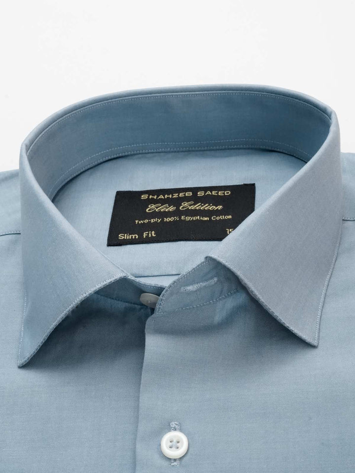 Light Blue Self, Elite Edition, French Collar Men’s Formal Shirt (FS-091)