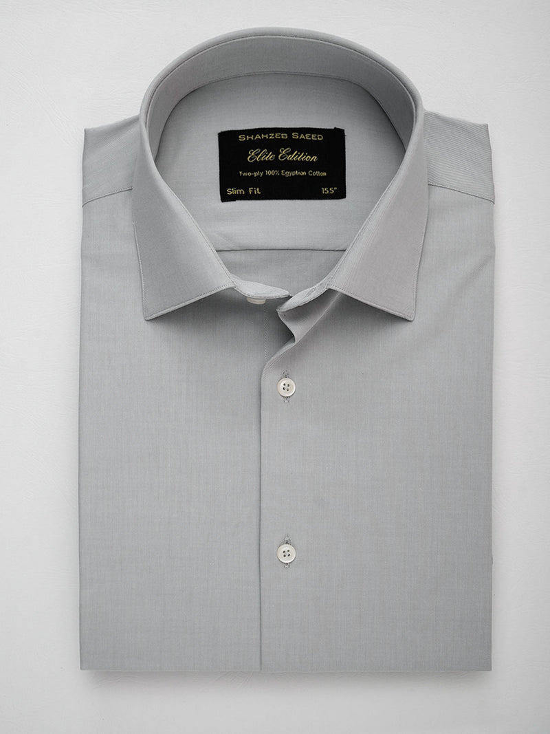 Light Grey Self, Elite Edition, French Collar Men’s Formal Shirt (FS-094)