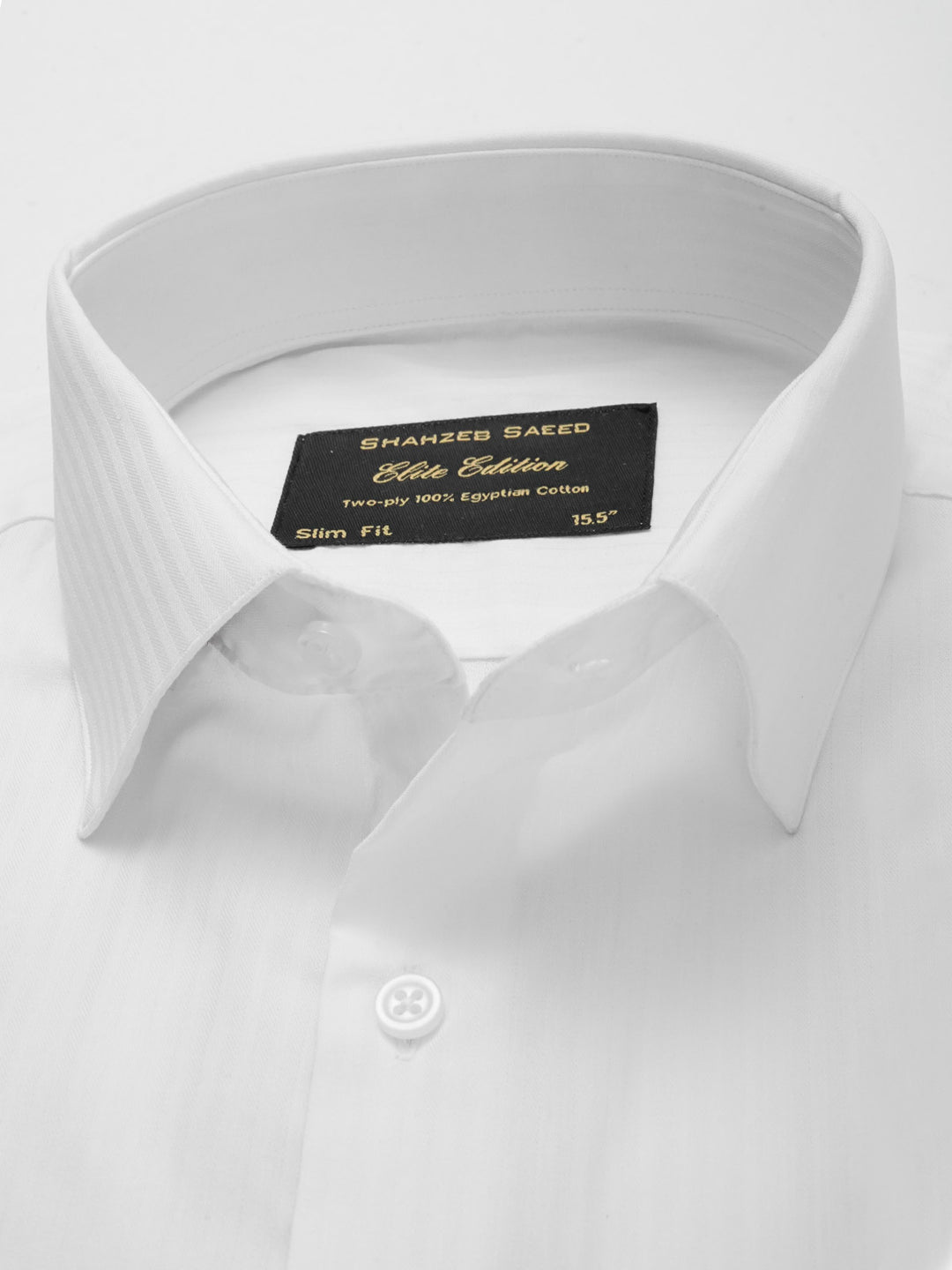 White Self Striped, Elite Edition, French Collar Men’s Formal Shirt (FS-010)