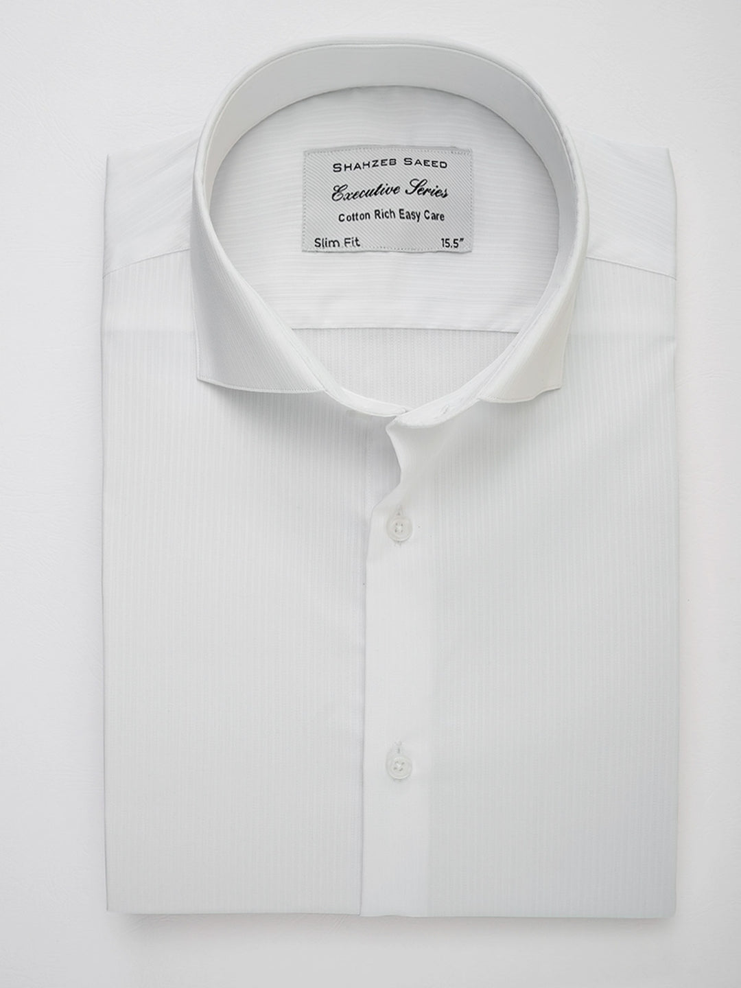 White Self Striped, Executive Series, Cutaway Collar Men’s Formal Shirt (FS-102)