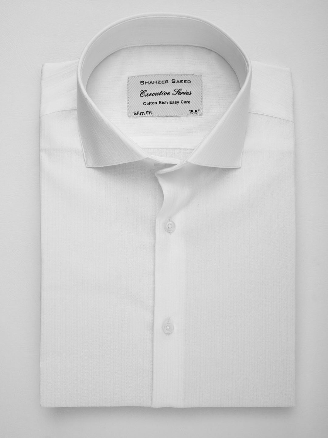 White Self Striped, Executive Series, Cutaway Collar Men’s Formal Shirt (FS-103)