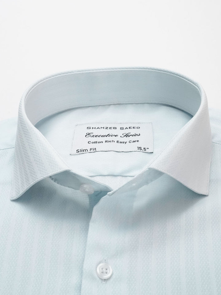 White Self Striped, Executive Series, Cutaway Collar Men’s Formal Shirt (FS-110)