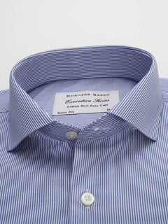 White & Blue Striped, Executive Series, Cutaway Collar Men’s Formal Shirt (FS-125)