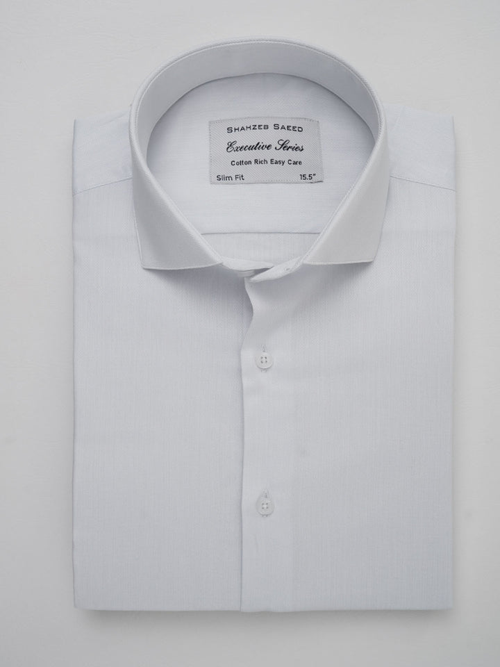 White Self Striped, Executive Series, Cutaway Collar Men’s Formal Shirt (FS-129)