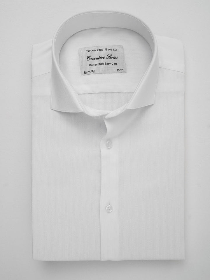 White Self Striped, Executive Series, Cutaway Collar Men’s Formal Shirt (FS-130)