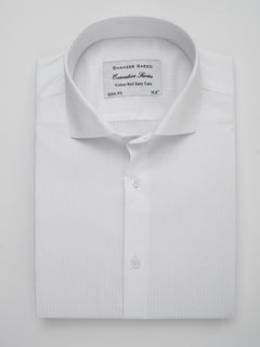 White Self Striped, Executive Series, Cutaway Collar Men’s Formal Shirt (FS-132)