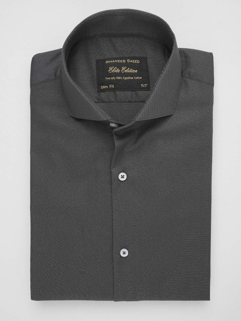 Dark Grey Self, Elite Edition, Cutaway Collar Men’s Formal Shirt (FS-139)