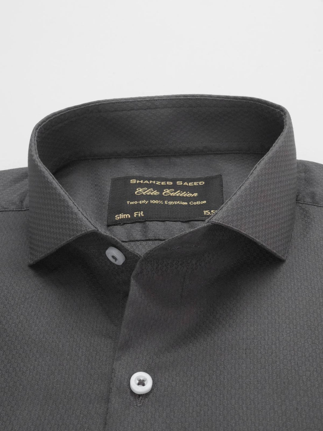 Dark Grey Self, Elite Edition, Cutaway Collar Men’s Formal Shirt (FS-139)