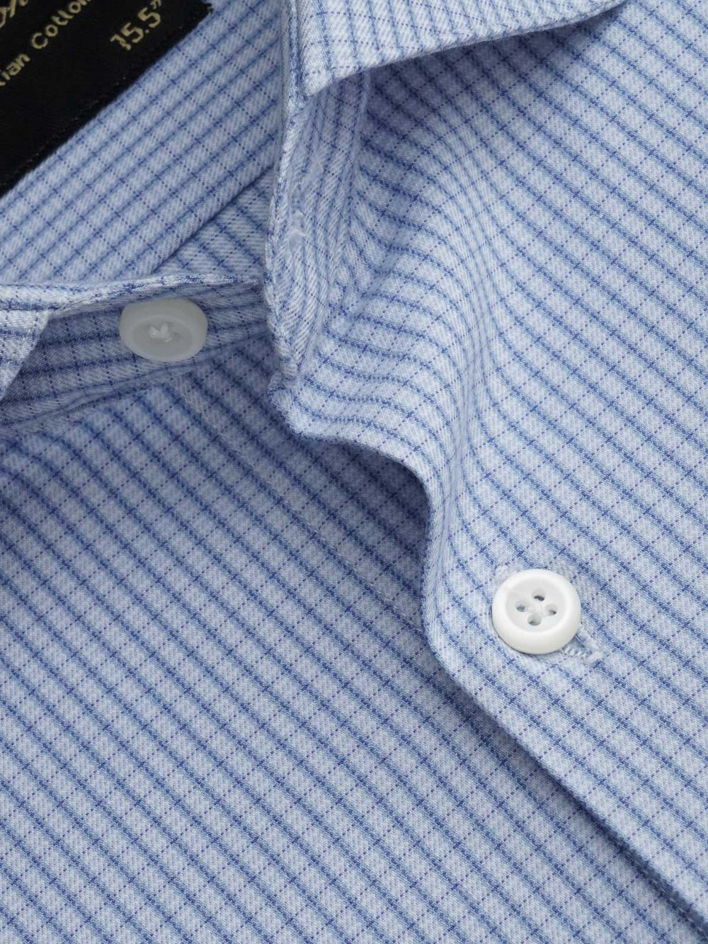 Blue Self Checkered, Elite Edition, Cutaway Collar Men’s Formal Shirt (FS-140)