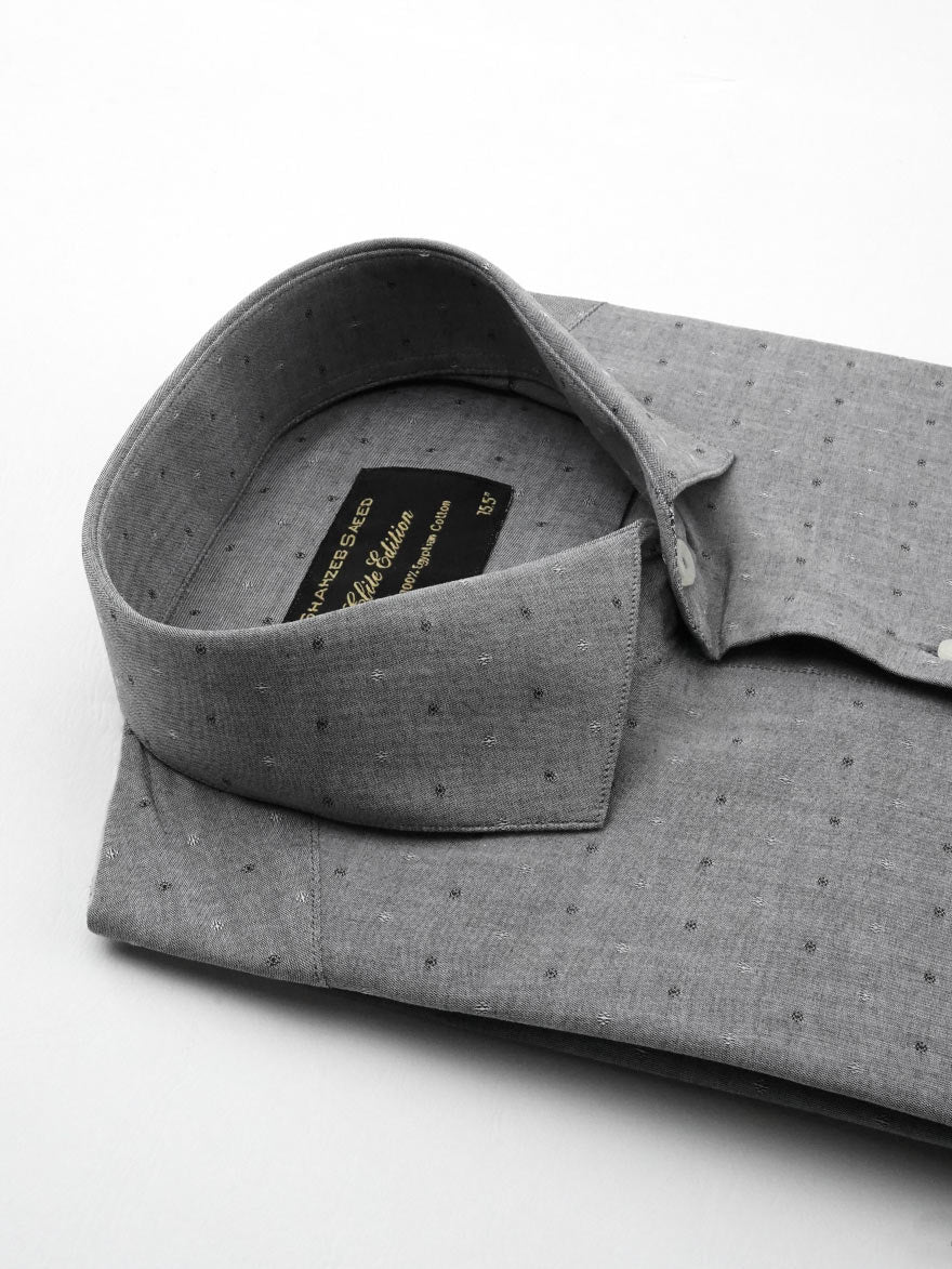 Grey Self, Elite Edition, Cutaway Collar Men’s Formal Shirt (FS-141)