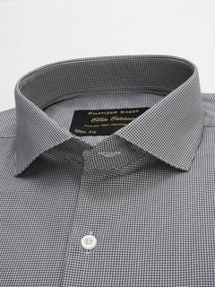 Dark Grey Micro Checkered, Elite Edition, Cutaway Collar Men’s Formal Shirt (FS-142)