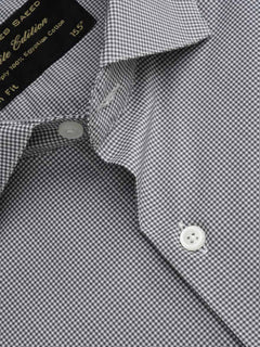 Dark Grey Micro Checkered, Elite Edition, Cutaway Collar Men’s Formal Shirt (FS-142)