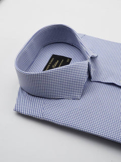 Blue Micro Checkered, Elite Edition, Cutaway Collar Men’s Formal Shirt (FS-145)