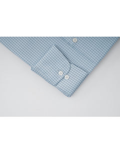 Light Blue Checkered, Elite Edition, Cutaway Collar Men’s Formal Shirt (FS-147)