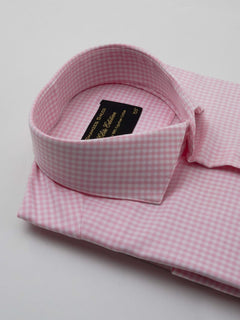 Light Pink Checkered, Elite Edition, Cutaway Collar Men’s Formal Shirt (FS-149)