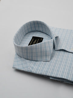 White & Blue Self Checkered, Elite Edition, Cutaway Collar Men’s Formal Shirt (FS-152)