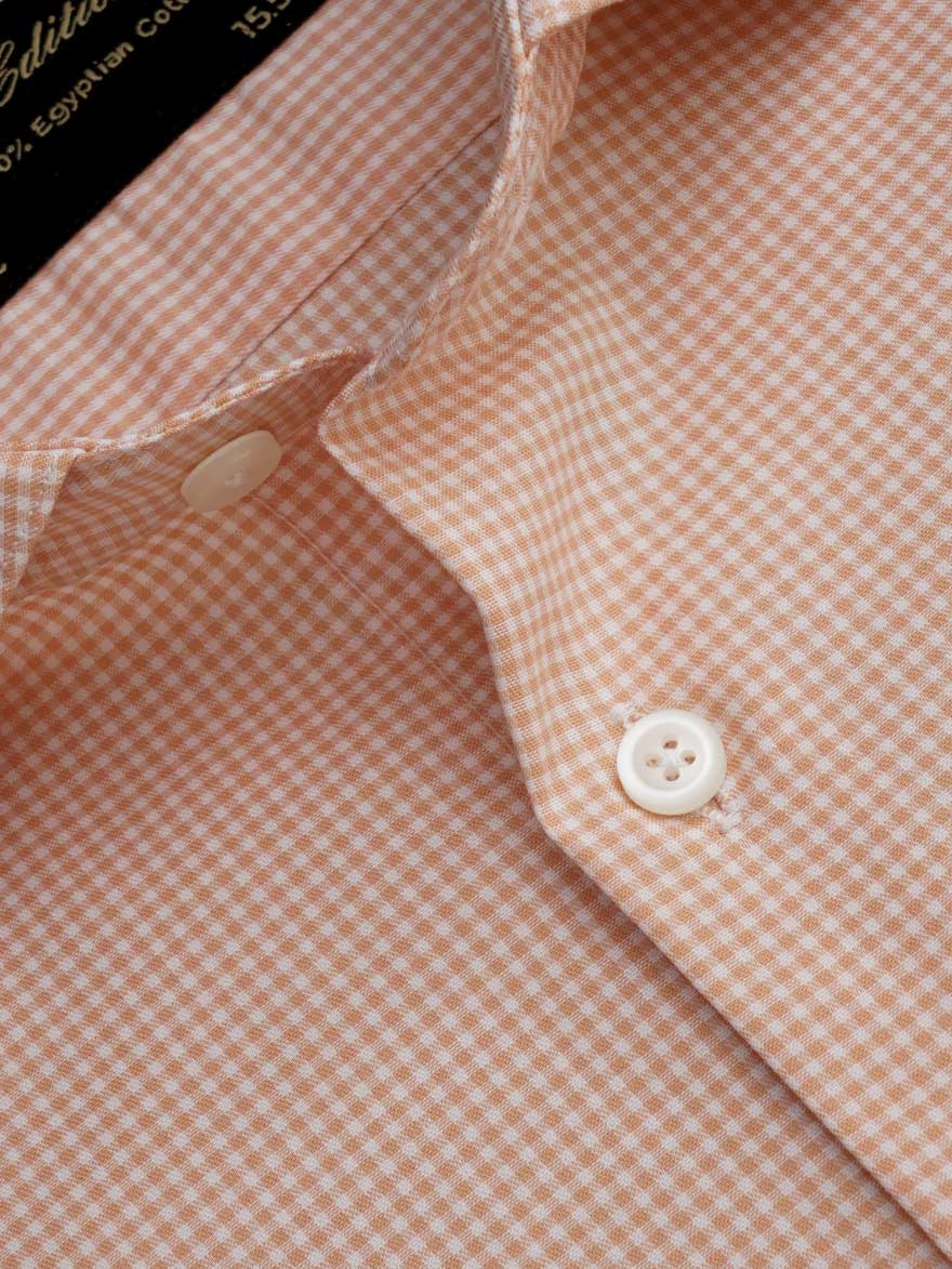 Peach Micro Checkered, Elite Edition, Cutaway Collar Men’s Formal Shirt (FS-154)