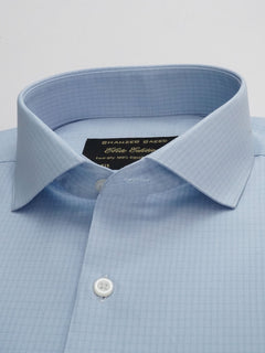 Light Blue Self Checkered, Elite Edition, Cutaway Collar Men’s Formal Shirt (FS-155)