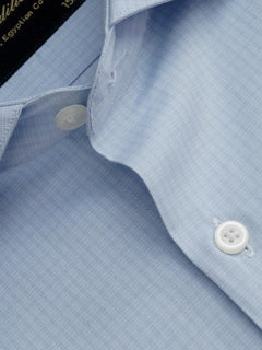 Light Blue Self Checkered, Elite Edition, Cutaway Collar Men’s Formal Shirt (FS-155)